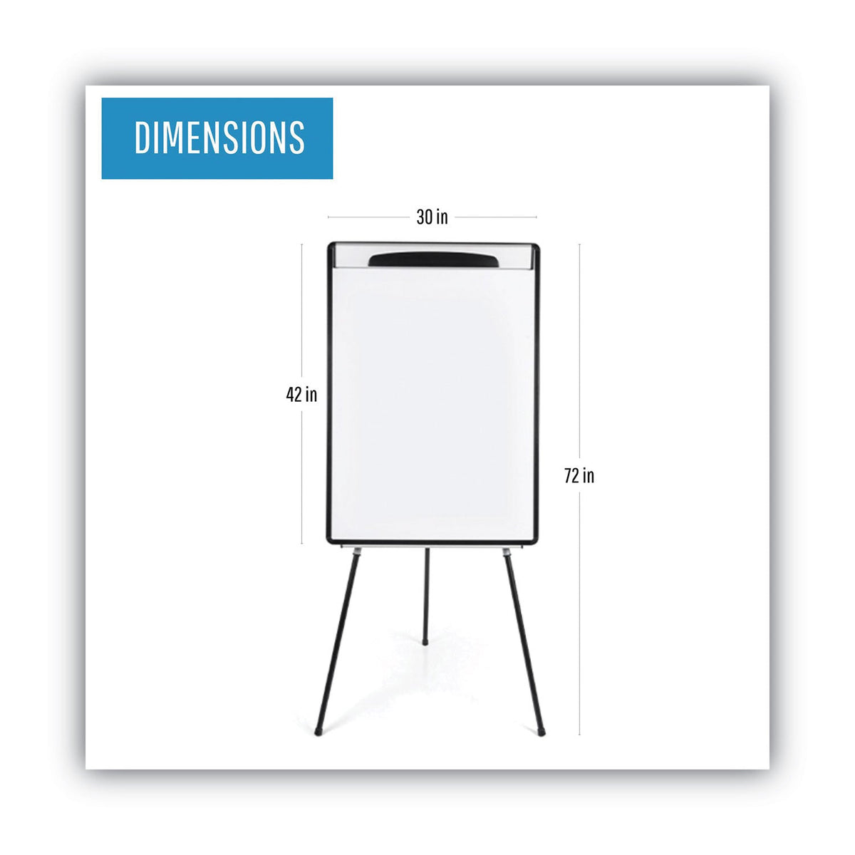 MasterVision Magnetic Gold Ultra Dry Erase Tripod Easel with Extension Arms, 32" to 72", Black/Silver