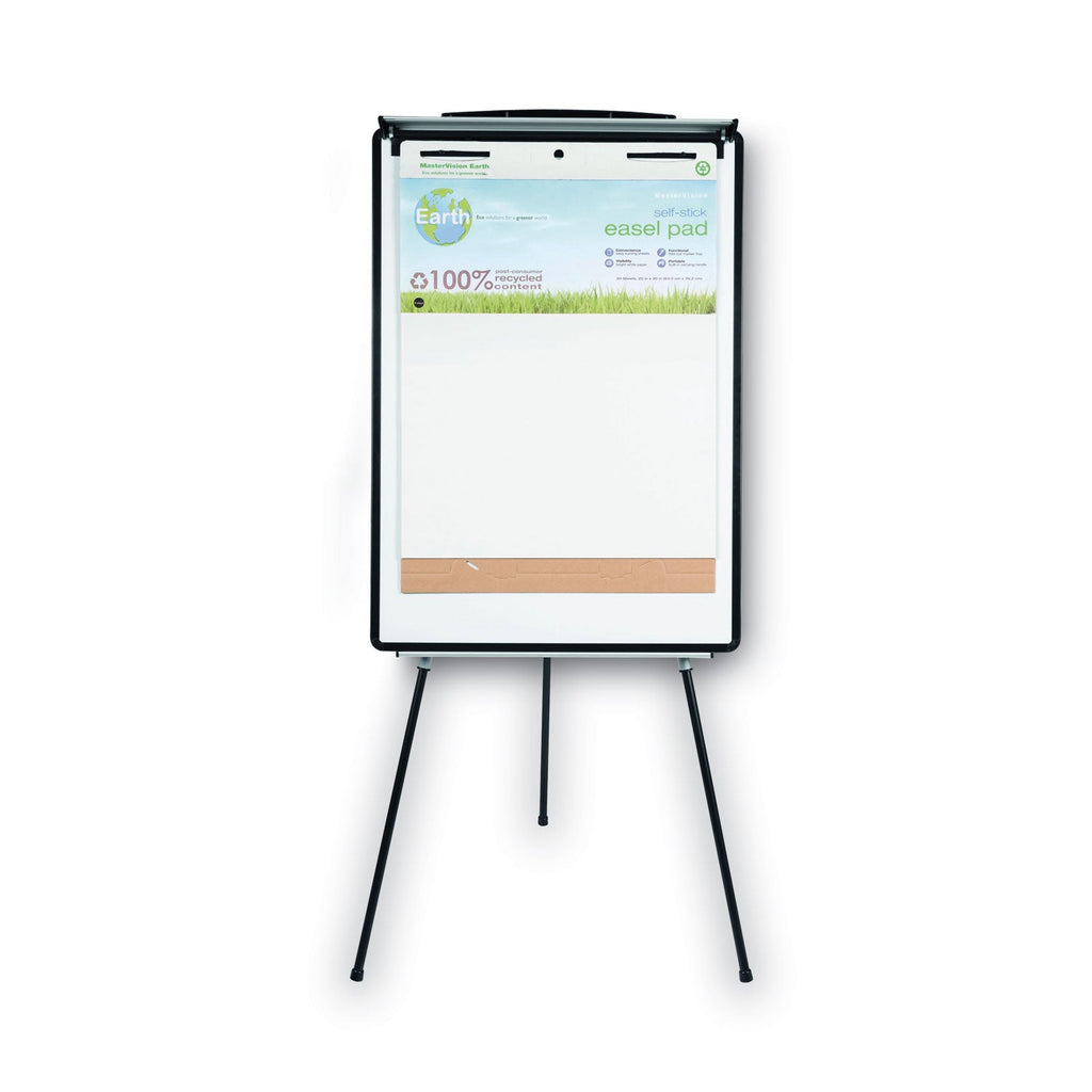 MasterVision Magnetic Gold Ultra Dry Erase Tripod Easel with Extension Arms, 32" to 72", Black/Silver