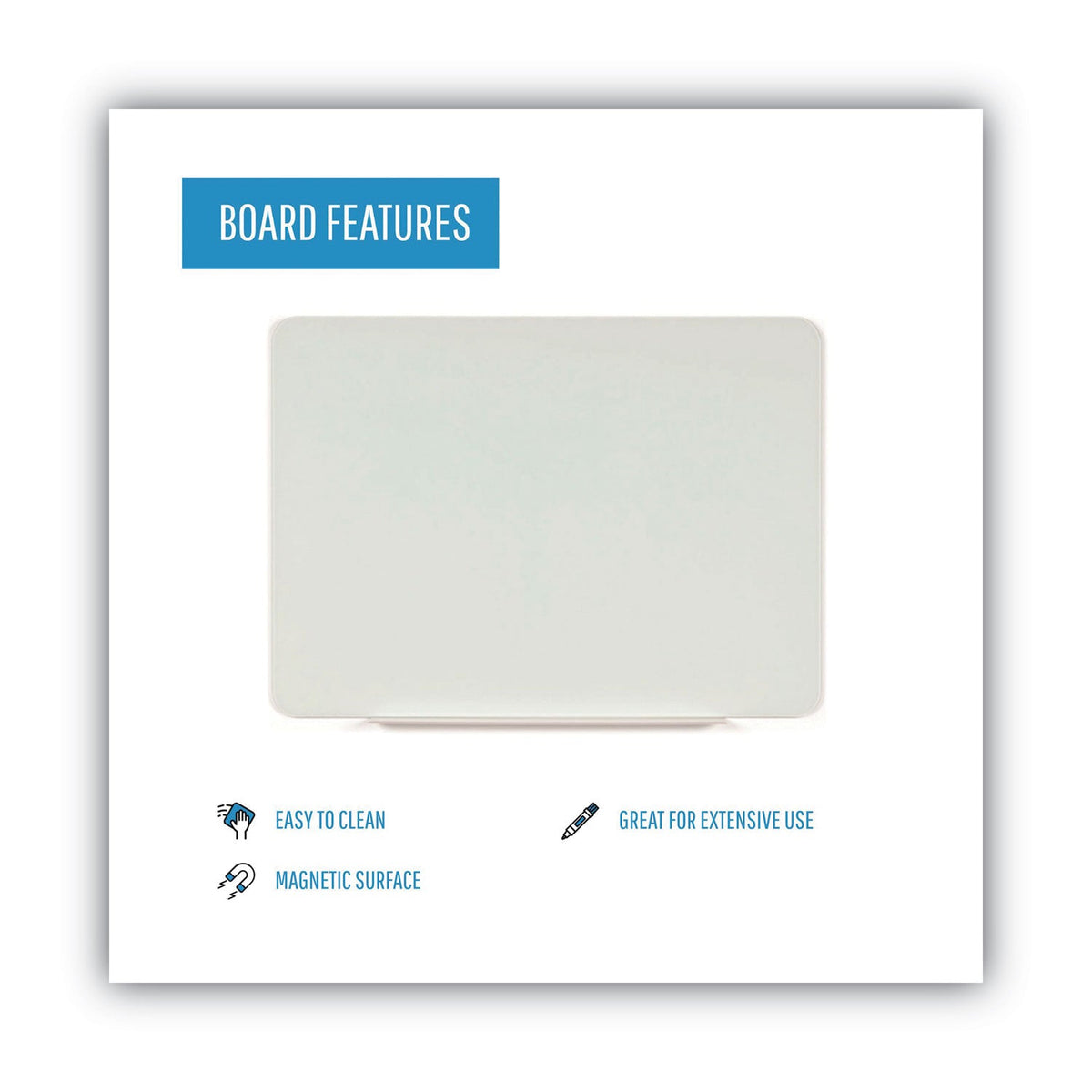 MasterVision Magnetic Glass Dry Erase Board, 48 x 36, Opaque White