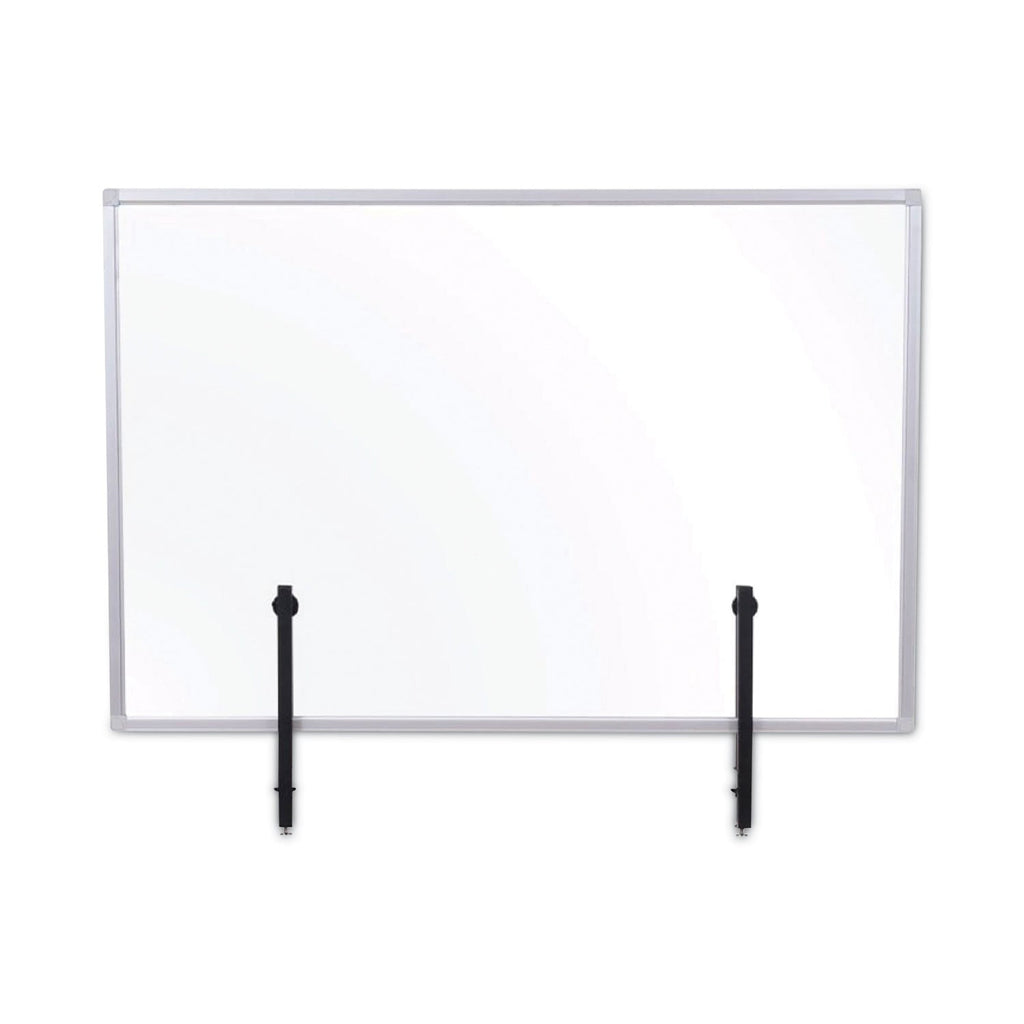 MasterVision Protector Series Glass Aluminum Desktop Divider, 47.2 x 0.16 x 35.4, Clear