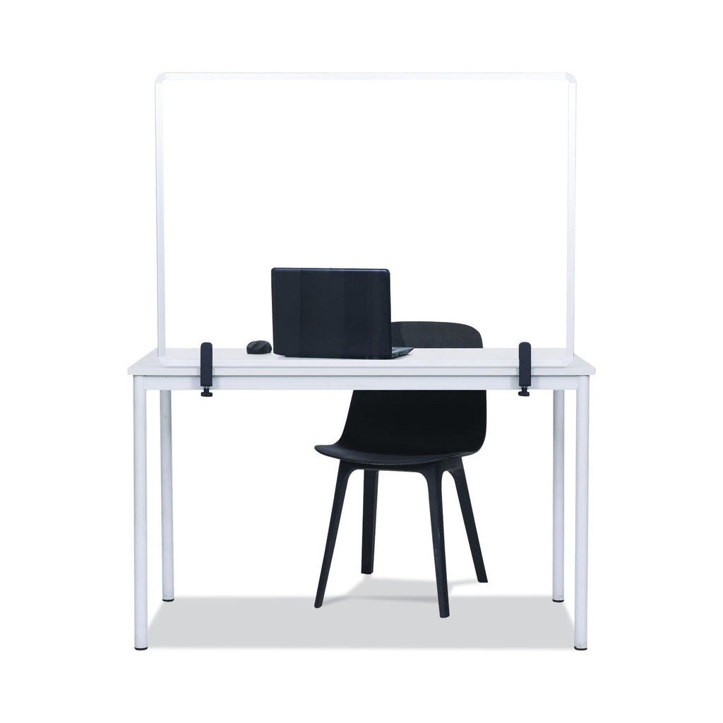 MasterVision Protector Series Glass Aluminum Desktop Divider, 47.2 x 0.16 x 35.4, Clear
