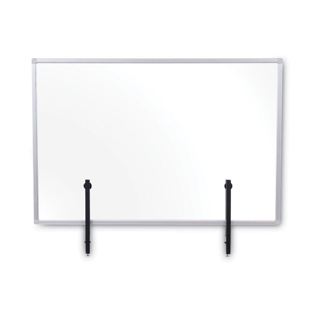 MasterVision Protector Series Glass Aluminum Desktop Divider, 47.2 x 0.16 x 35.4, Clear