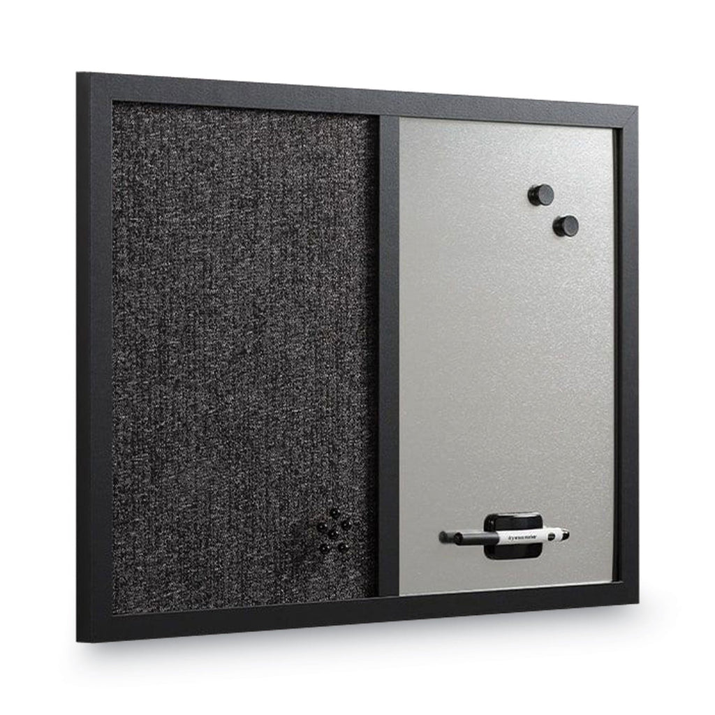 MasterVision Combo Bulletin Board, Bulletin/Dry Erase, 24X18, Black Frame