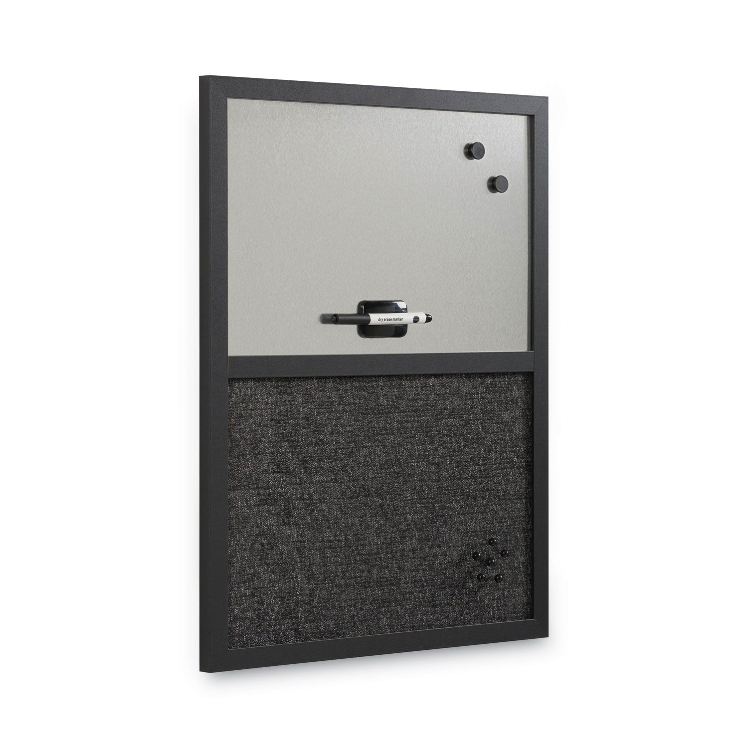 MasterVision Combo Bulletin Board, Bulletin/Dry Erase, 24X18, Black Frame