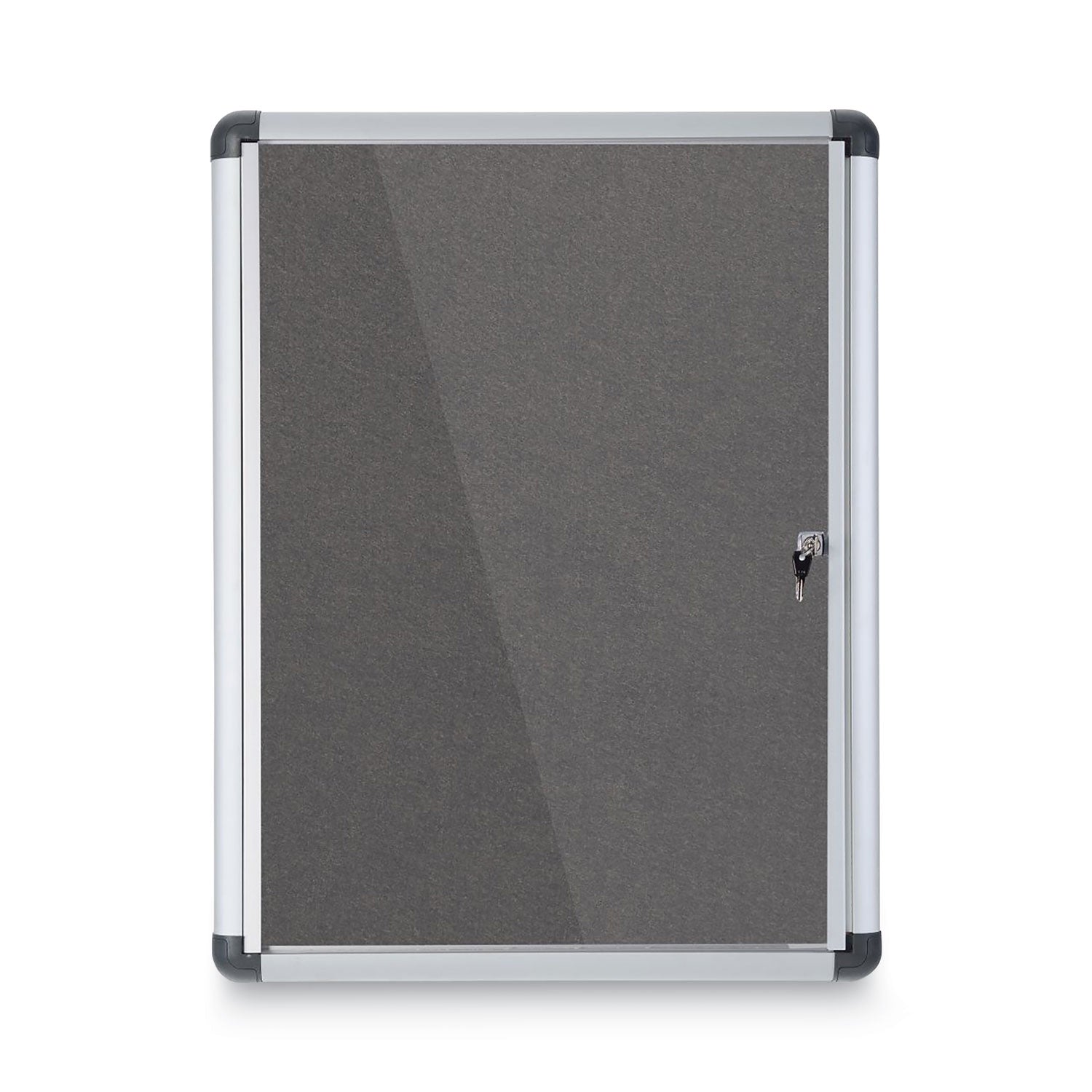 MasterVision Slim-Line Enclosed Fabric Bulletin Board, 28 x 38, Aluminum Case