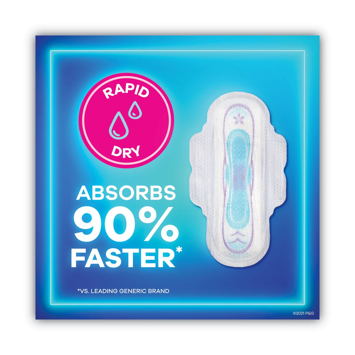 Always Ultra Thin Pads, Regular, 36/Pack, 6 Packs/Carton