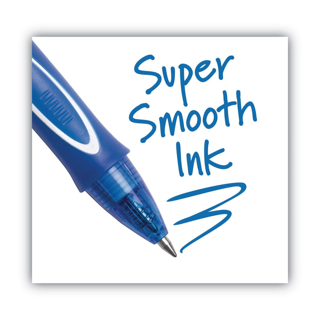 BIC Gel-ocity Quick Dry Gel Pen, Retractable, Fine 0.7 mm, Three Assorted Ink and Barrel Colors, Dozen