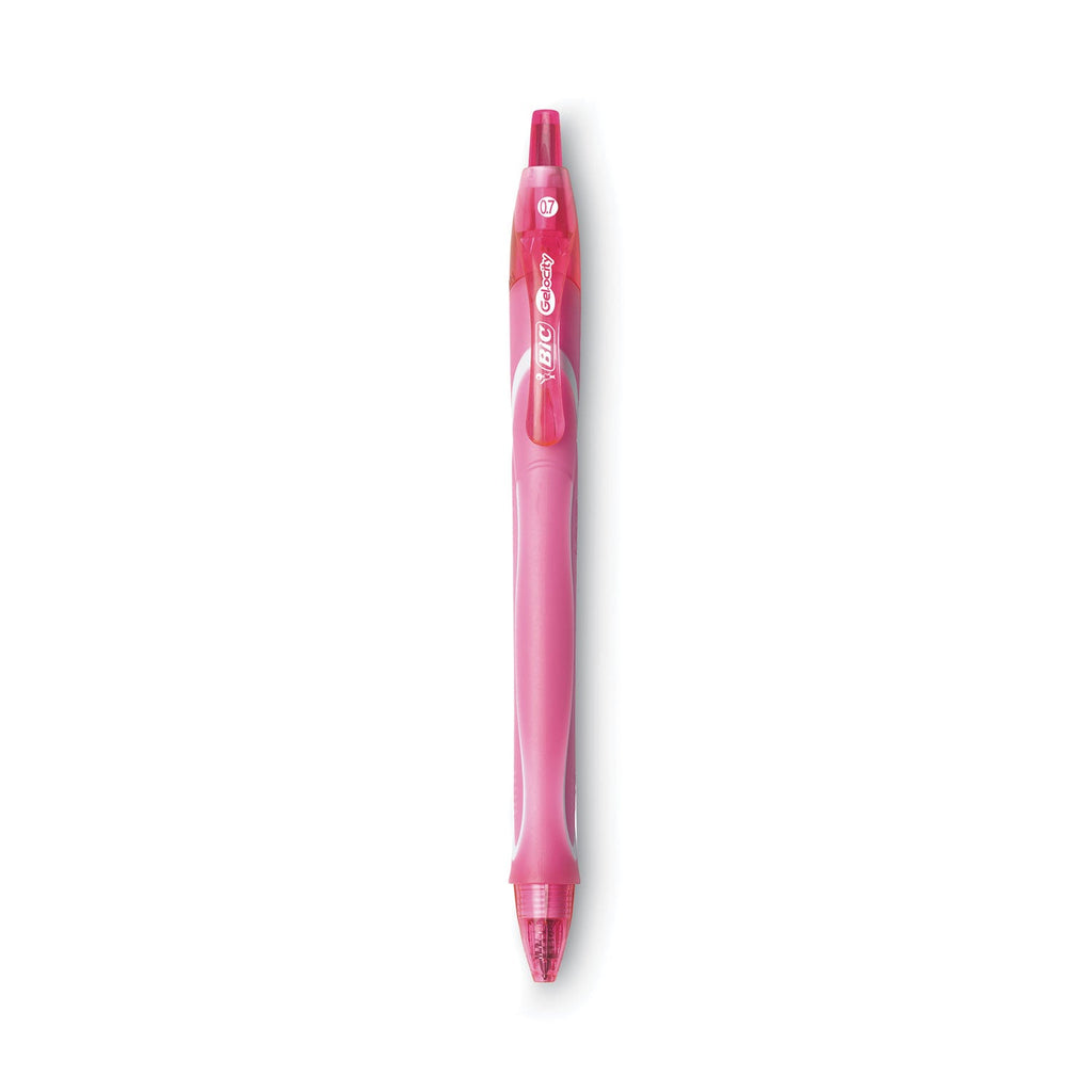 BIC Gel-ocity Quick Dry Gel Pen, Retractable, Fine 0.7 mm, 12 Assorted Ink and Barrel Colors, Dozen