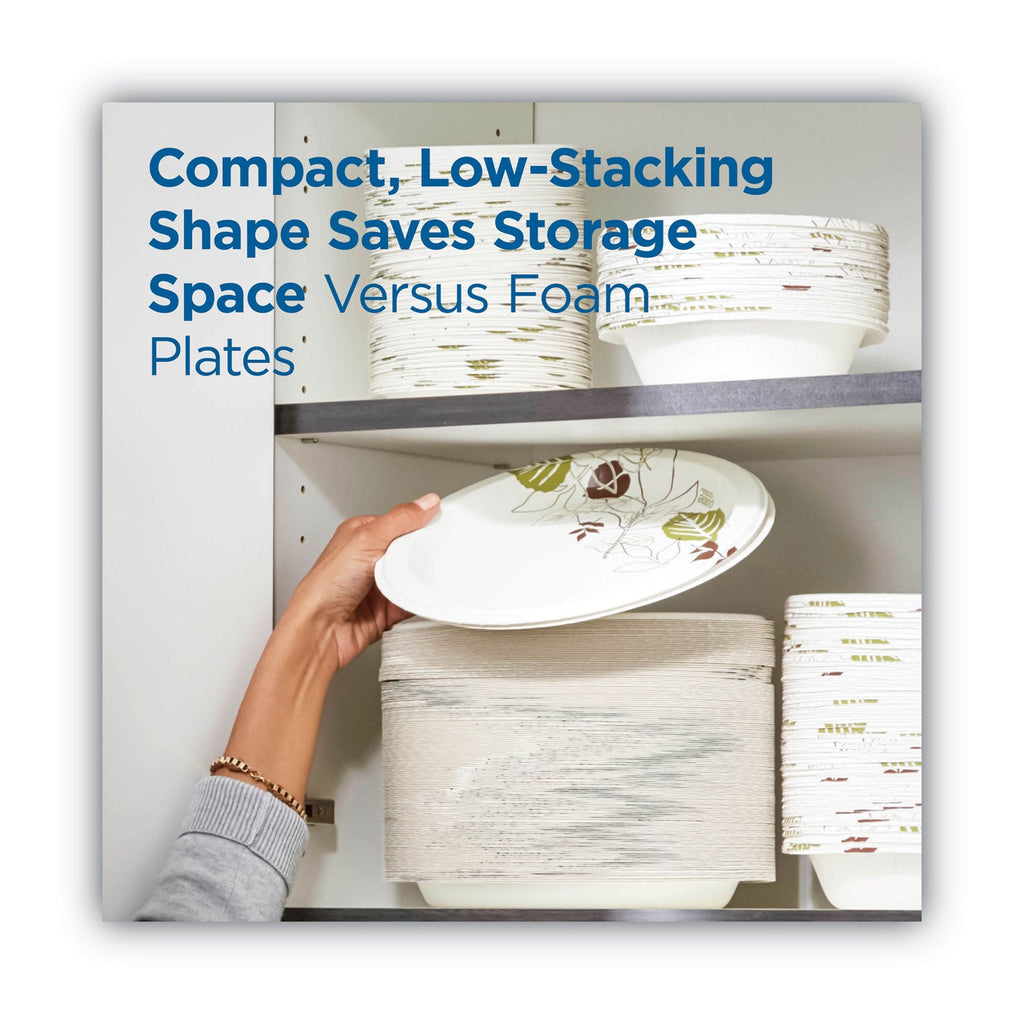 Dixie Pathways Soak-Proof Shield Mediumweight Paper Plates, 8.5" dia, Green/Burgundy, 1,000/Carton
