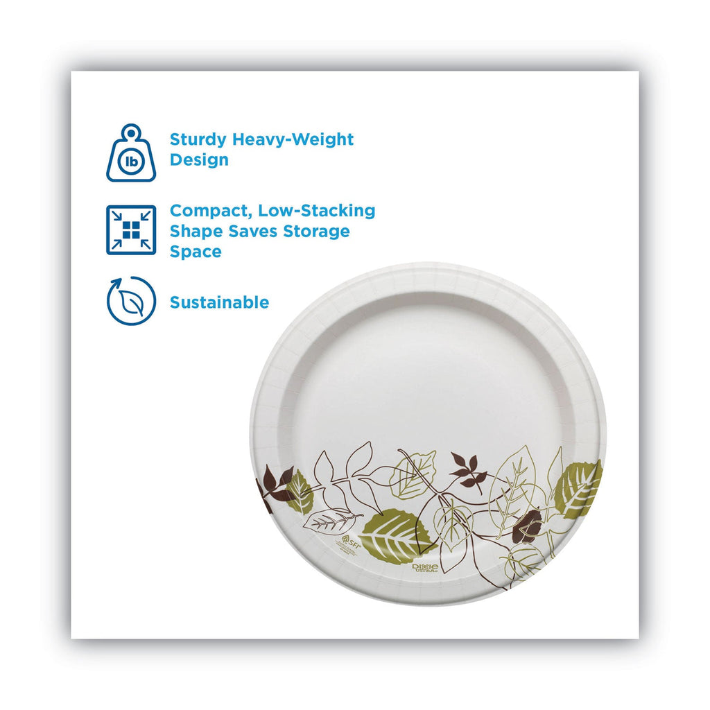 Dixie Pathways Soak Proof Shield Heavyweight Paper Plates, 5.88" dia, Green/Burgundy, 250 Pack, 4 Packs/Carton