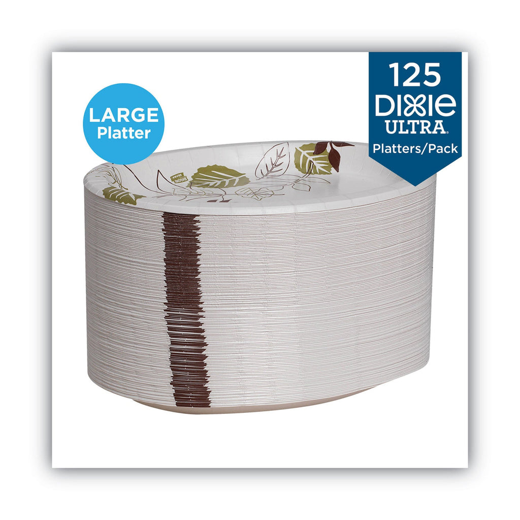 Dixie Pathways Heavyweight Oval Platters, 8.5 x 11, Green/Burgundy, 125/Pack