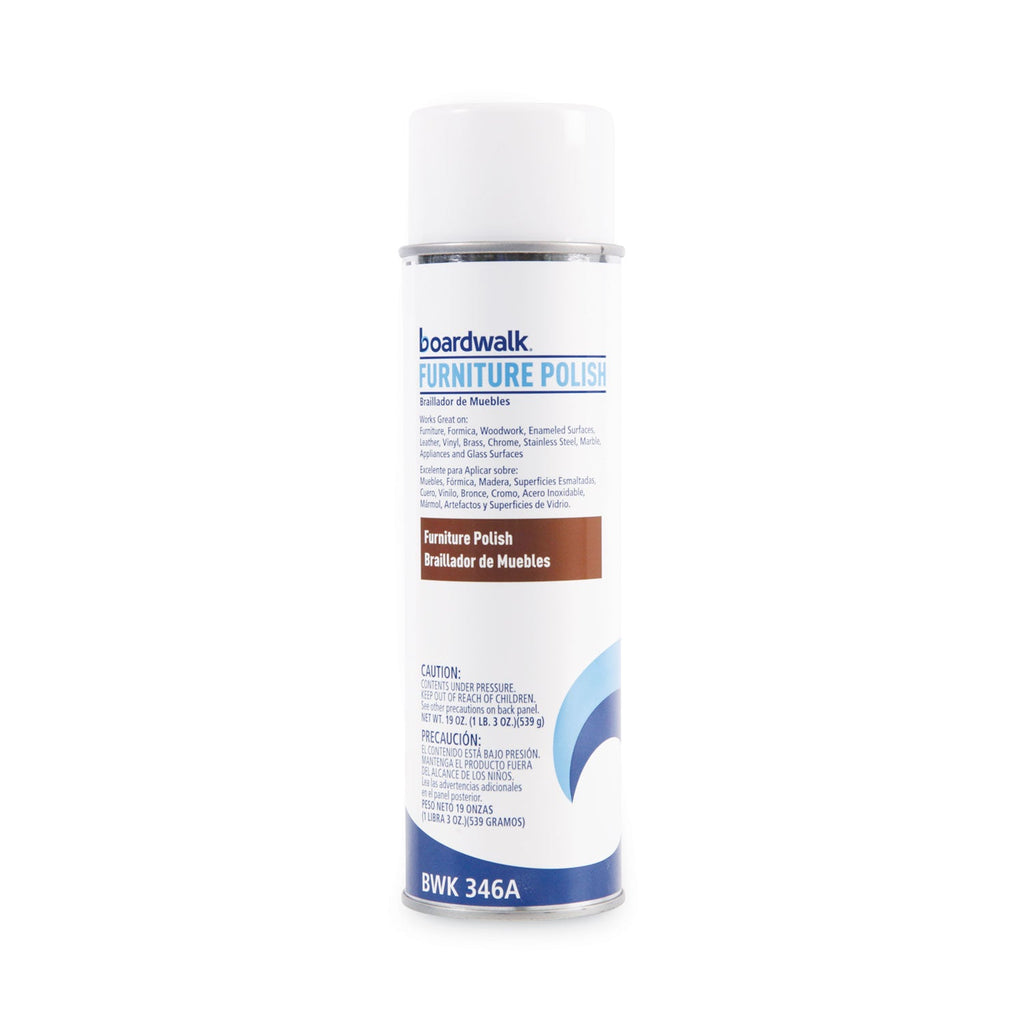 Boardwalk Furniture Polish, Lemon, 19 oz Aerosol Spray, 12/Carton