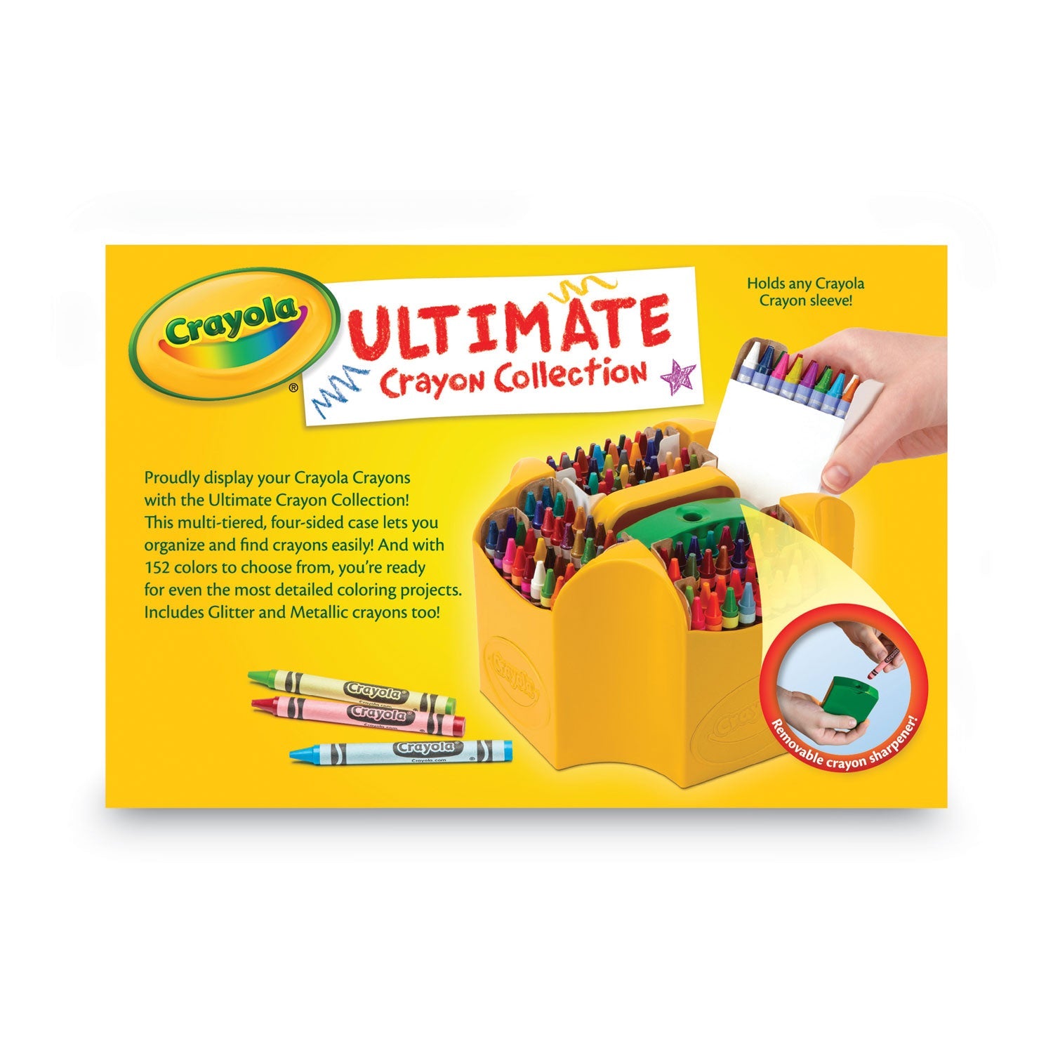 Crayola Ultimate Crayon Case, Sharpener Caddy, 152 Colors