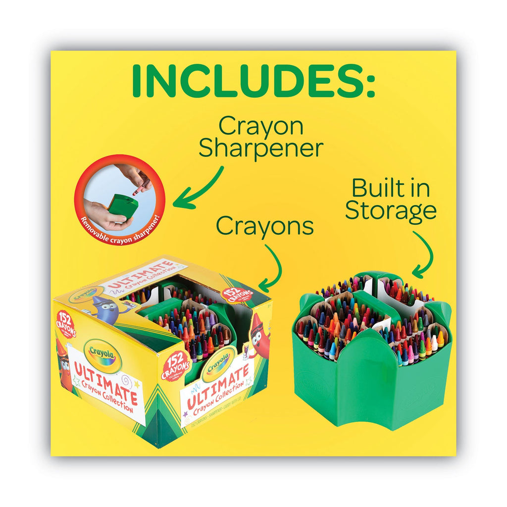 Crayola Ultimate Crayon Case, Sharpener Caddy, 152 Colors