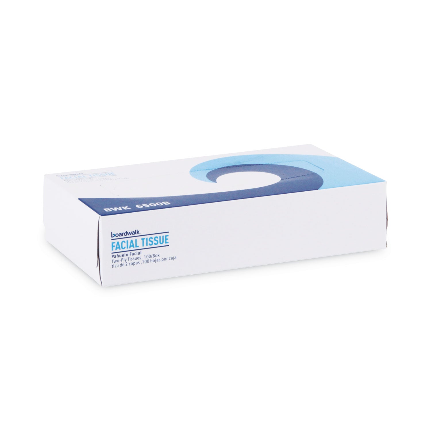 Boardwalk Office Packs Facial Tissue, 2-Ply, White, Flat Box, 100 Sheets/Box, 30 Boxes/Carton