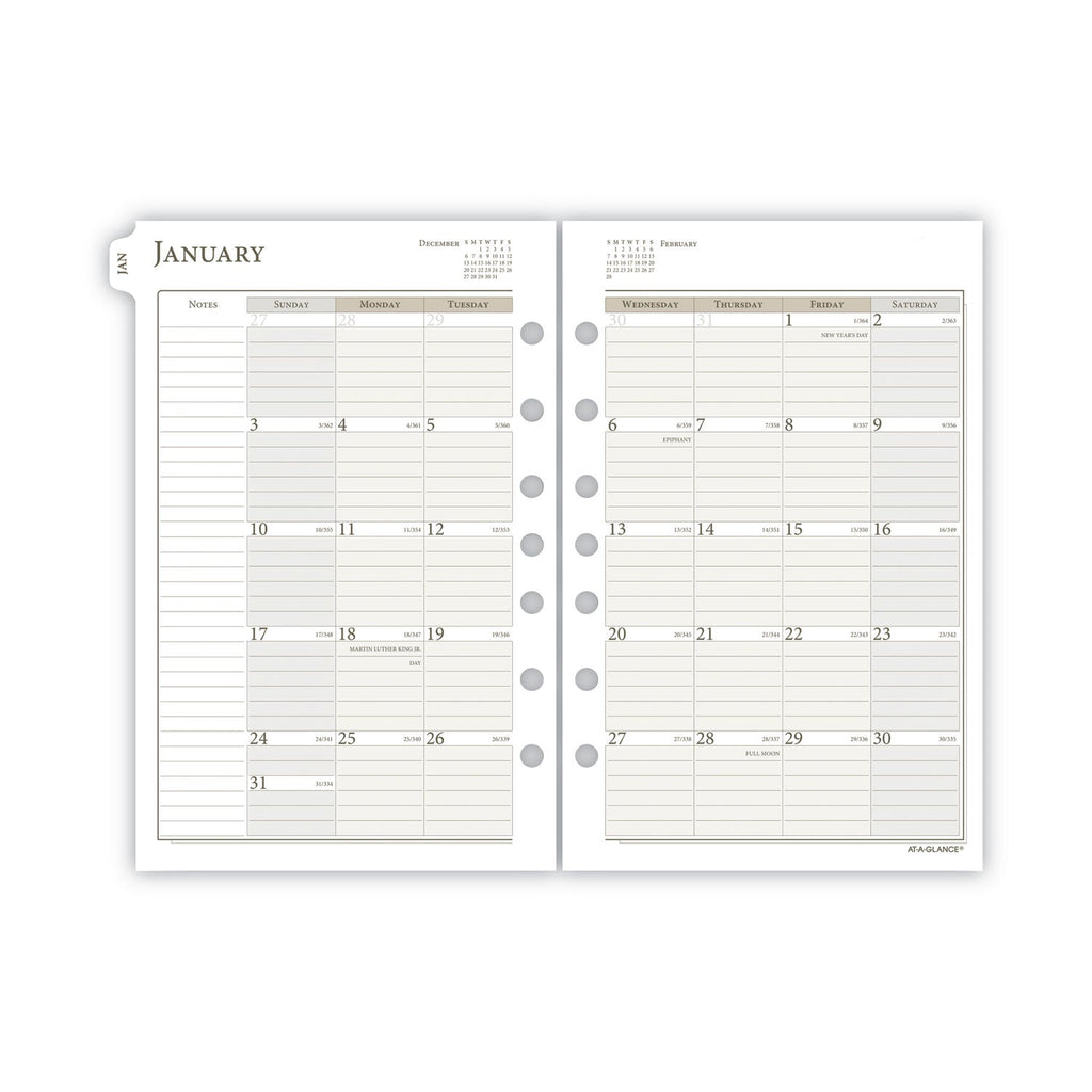 AT-A-GLANCE 1-Page-Per-Day Planner Refills, 8.5 x 5.5, White Sheets, 12-Month (Jan to Dec): 2023