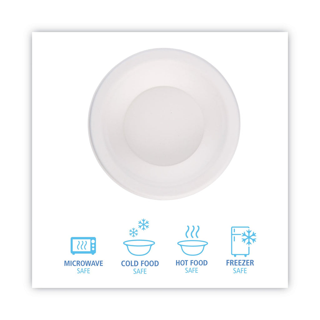 Boardwalk Bagasse Dinnerware, Bowl, 12 oz, White, 1,000/Carton