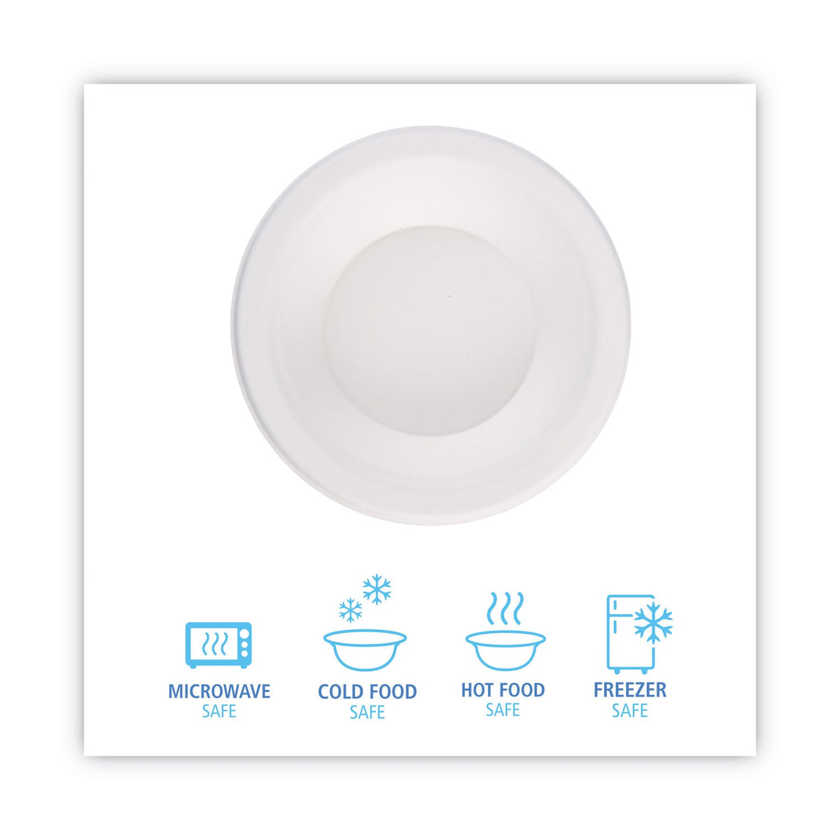 Boardwalk Bagasse Dinnerware, Bowl, 12 oz, White, 1,000/Carton