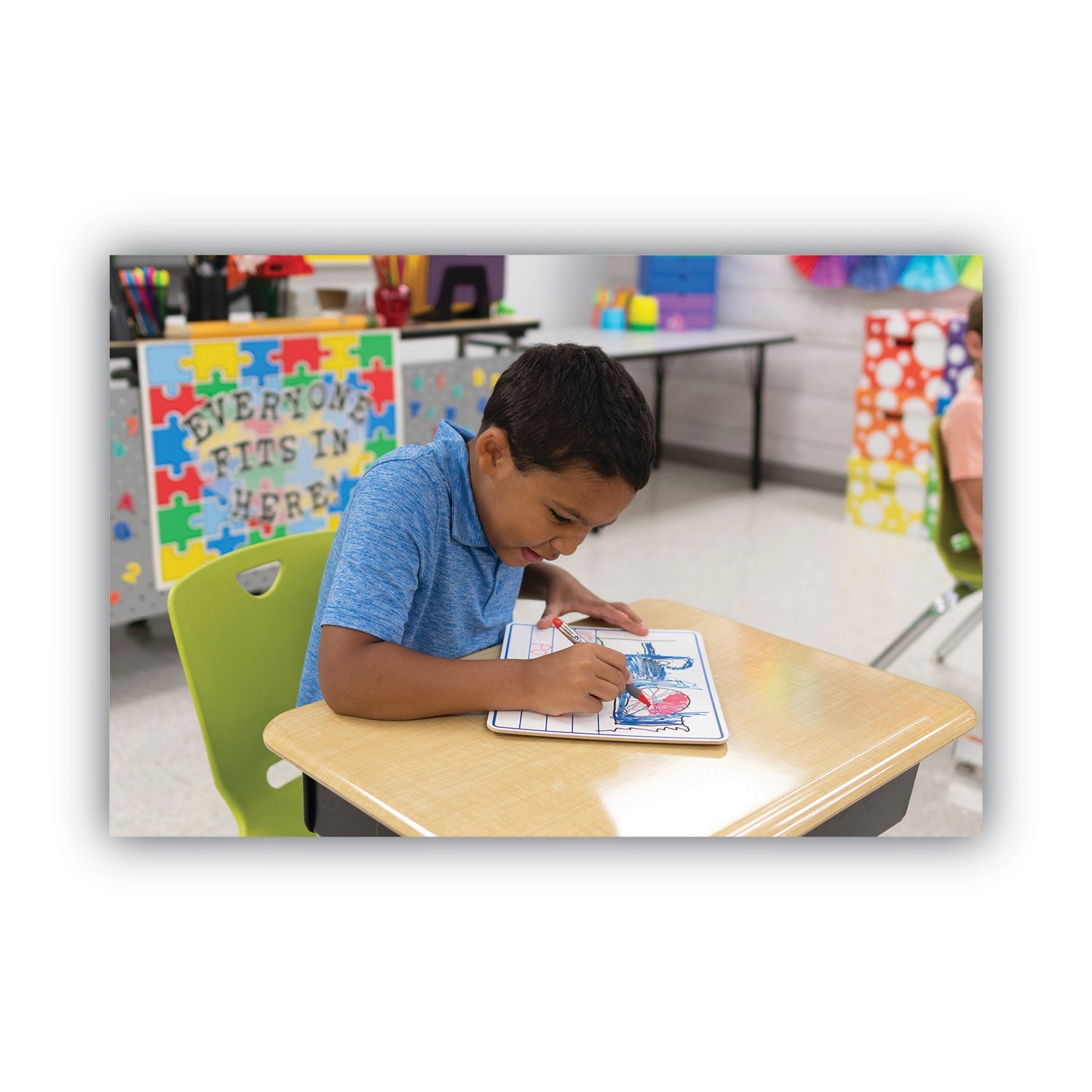Creativity Street Dry-Erase Student Boards, 12 x 9, Blue/White, 10/Set