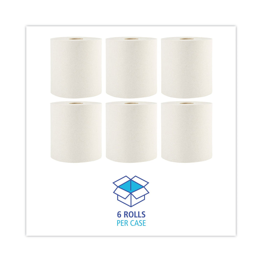 Boardwalk Green Universal Roll Towels, 1-Ply, 8"x 800 ft, Natural, 6 Rolls/Carton