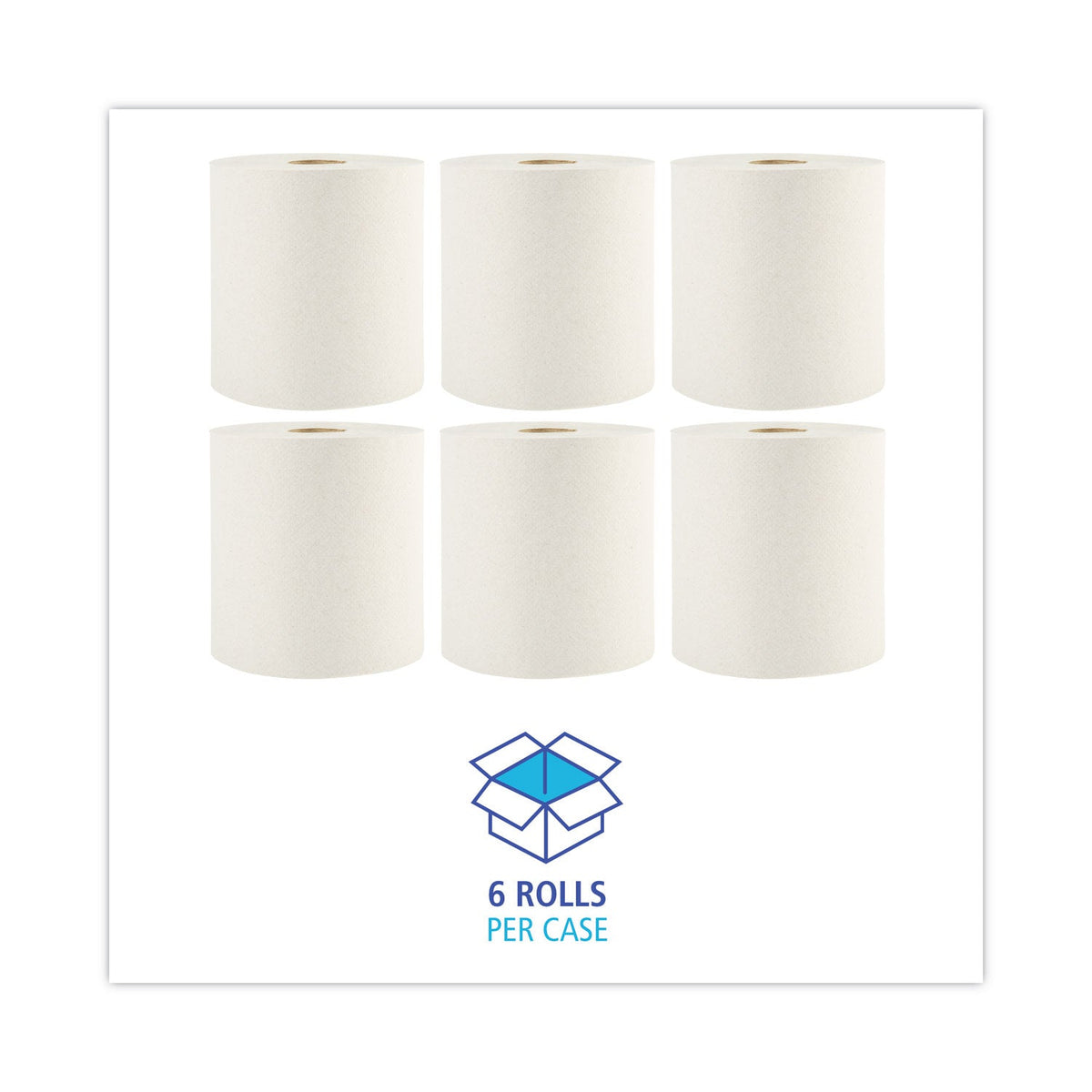Boardwalk Green Universal Roll Towels, 1-Ply, 8"x 800 ft, Natural, 6 Rolls/Carton