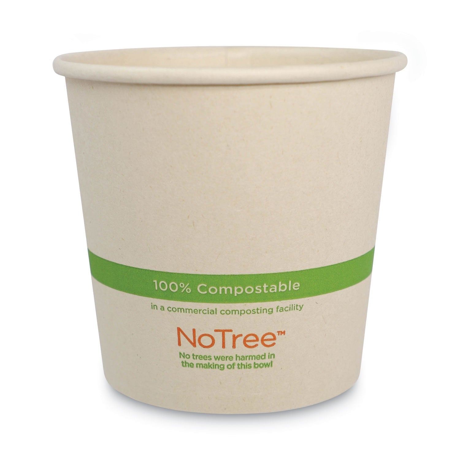 World Centric No Tree Paper Bowls, 24 oz, 4.4" Diameter x 4.5"h, Natural, Sugarcane, 500/Carton