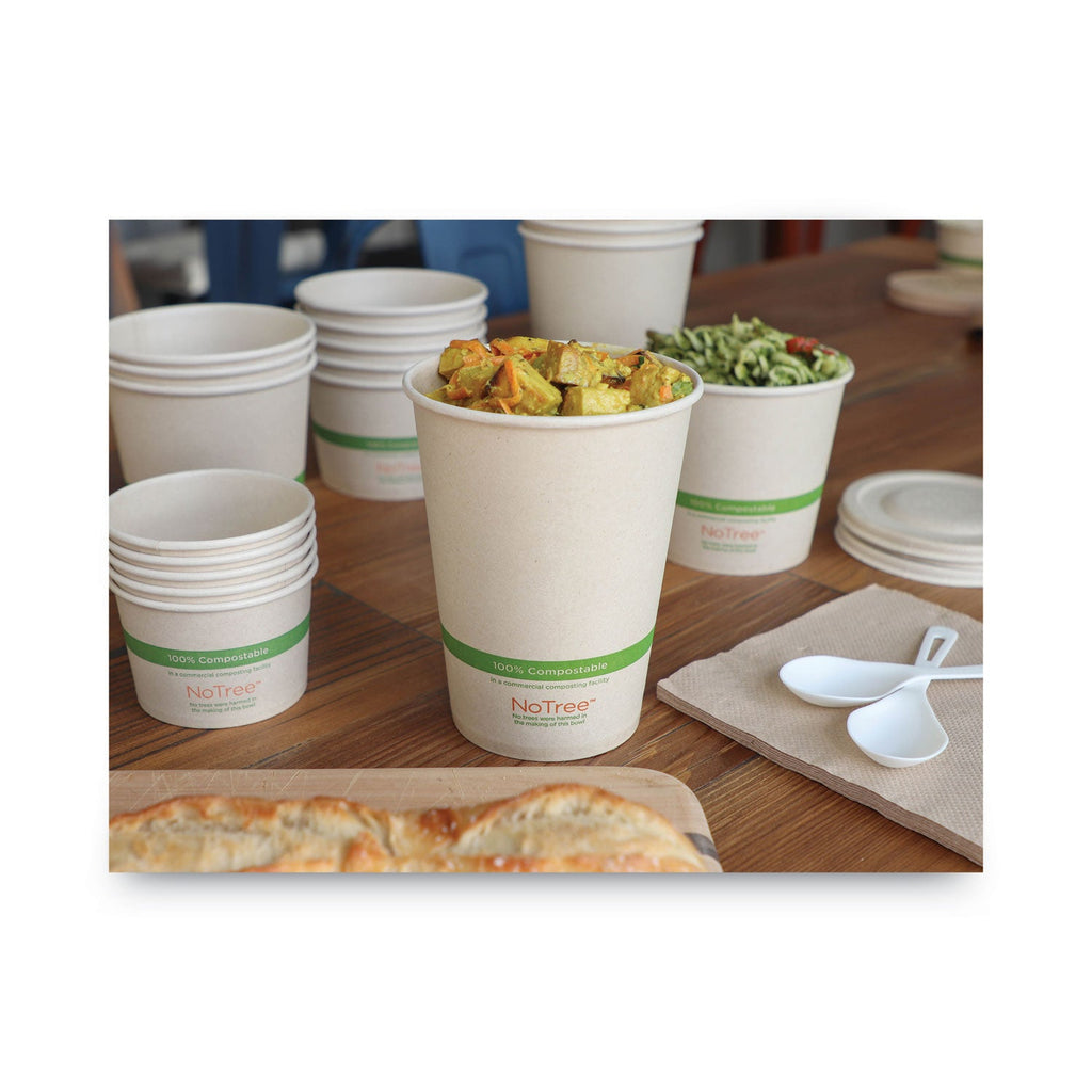 World Centric No Tree Paper Bowls, 32 oz, 4.4" Diameter x 5.8"h, Natural, Sugarcane, 500/Carton