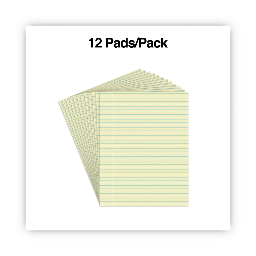 Universal Glue Top Pads, Narrow Rule, 50 Canary-Yellow 8.5 x 11 Sheets, Dozen