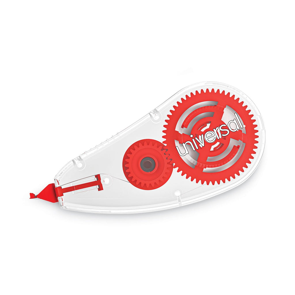 Universal Correction Tape Dispenser, Non-Refillable, Transparent Red Applicator, 0.2" x 315", 2/Pack