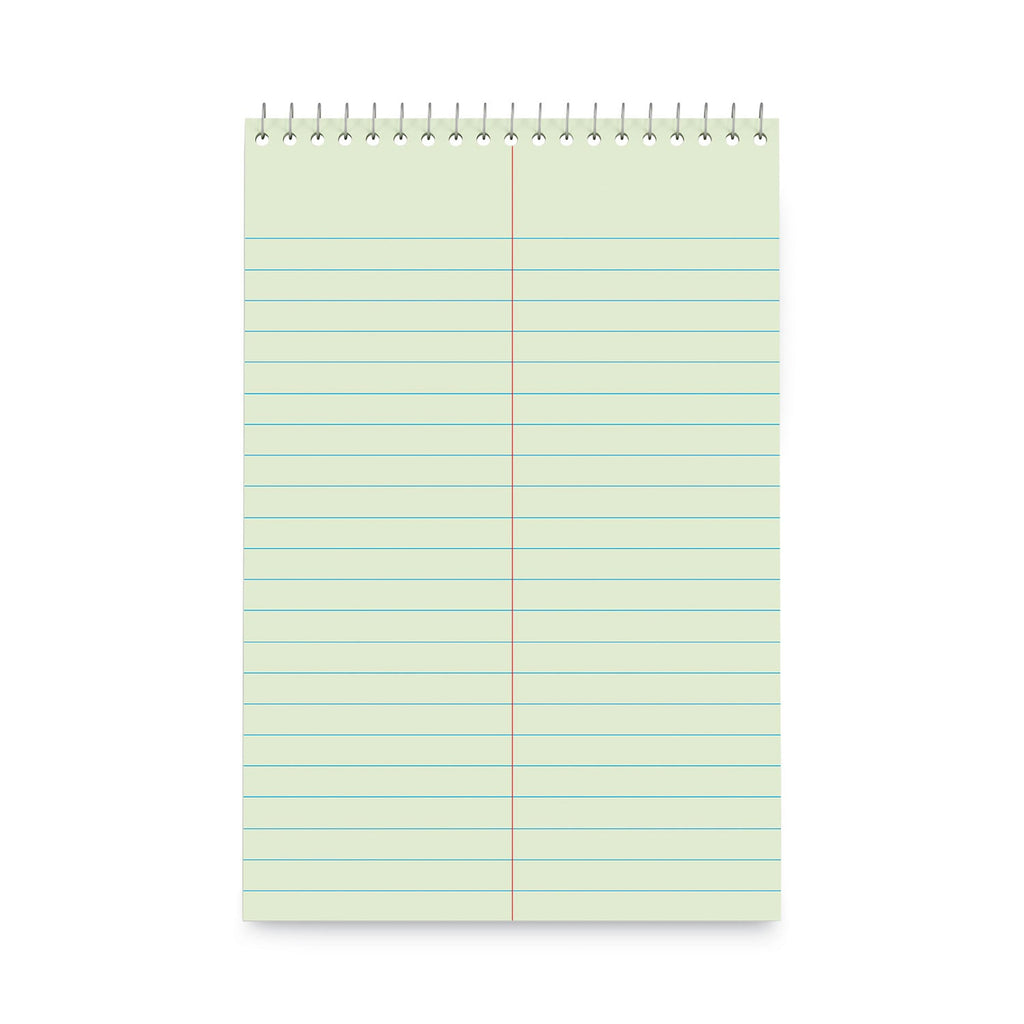 Universal Steno Pads, Gregg Rule, Red Cover, 80 Green-Tint 6 x 9 Sheets, 6/Pack
