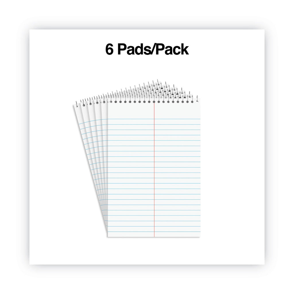 Universal Steno Pads, Gregg Rule, Red Cover, 80 White 6 x 9 Sheets, 6/Pack
