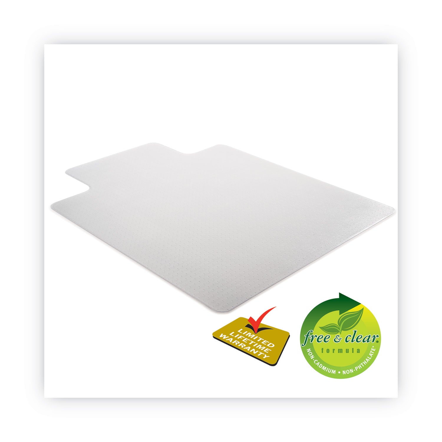 deflecto DuraMat Moderate Use Chair Mat, Low Pile Carpet, Roll, 36 x 48, Lipped, Clear