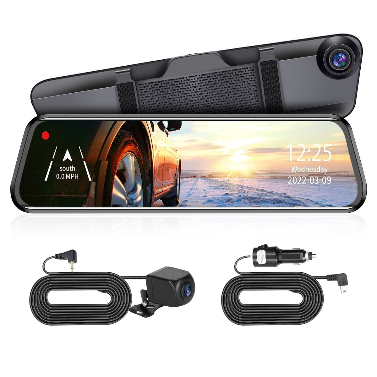4K Car DVR 12in Dash Cam Camcorder Camera Recorder with 170¡ Angle Loop Recording Motion Detection Night Vision Voice Control APP Control G-sensor