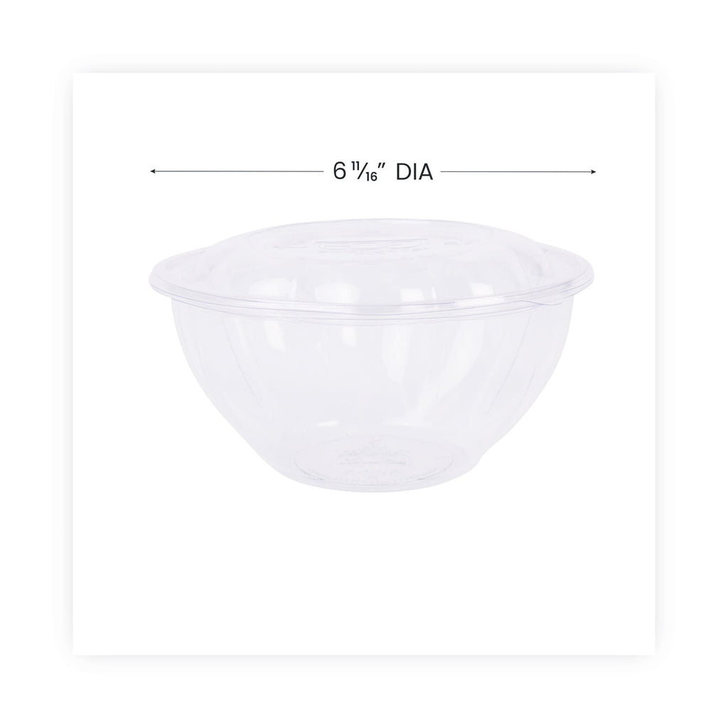 Eco-Products Renewable and Compostable Salad Bowls with Lids, 32 oz, Clear, Plastic, 50/Pack, 3 Packs/Carton