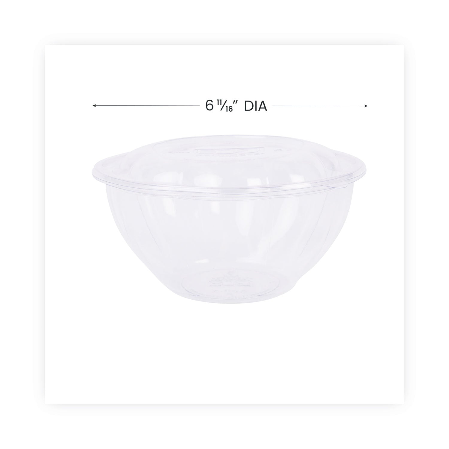 Eco-Products Renewable and Compostable Salad Bowls with Lids, 32 oz, Clear, Plastic, 50/Pack, 3 Packs/Carton
