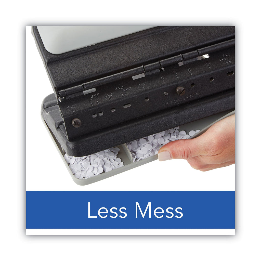 Swingline 32-Sheet Lever Handle Heavy-Duty Two- to Seven-Hole Punch, 9/32" Holes, Black