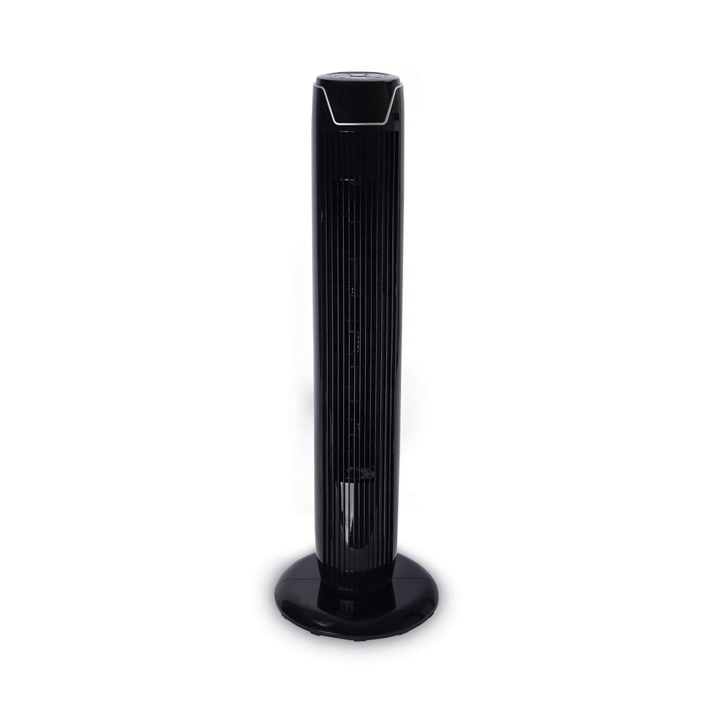 Alera 36" 3-Speed Oscillating Tower Fan with Remote Control, Plastic, Black