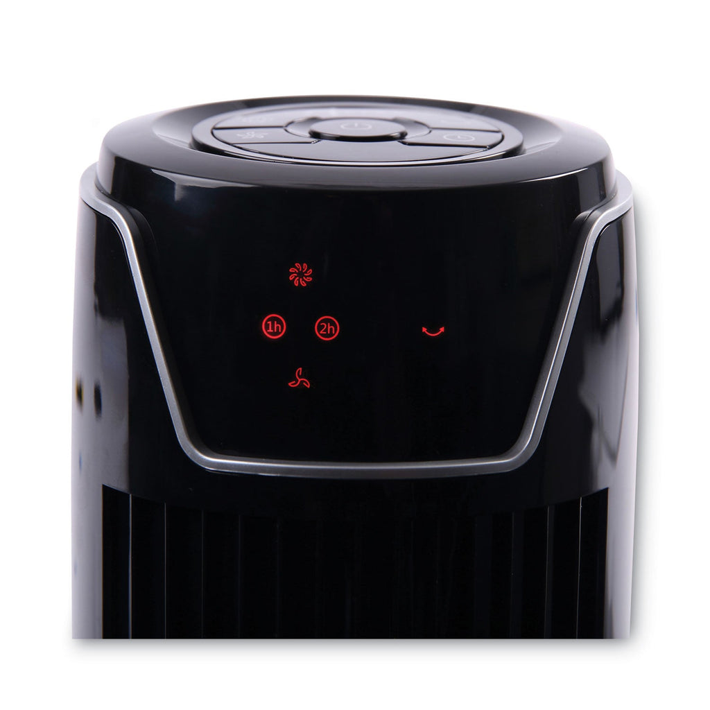 Alera 36" 3-Speed Oscillating Tower Fan with Remote Control, Plastic, Black