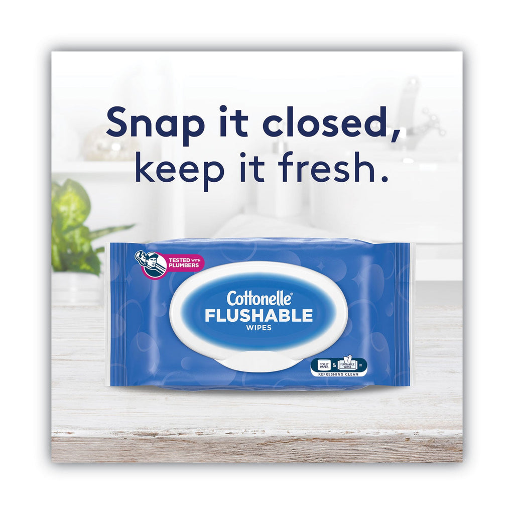 Cottonelle Fresh Care Flushable Cleansing Cloths, 3.73 x 5.5, White, 84/Pack