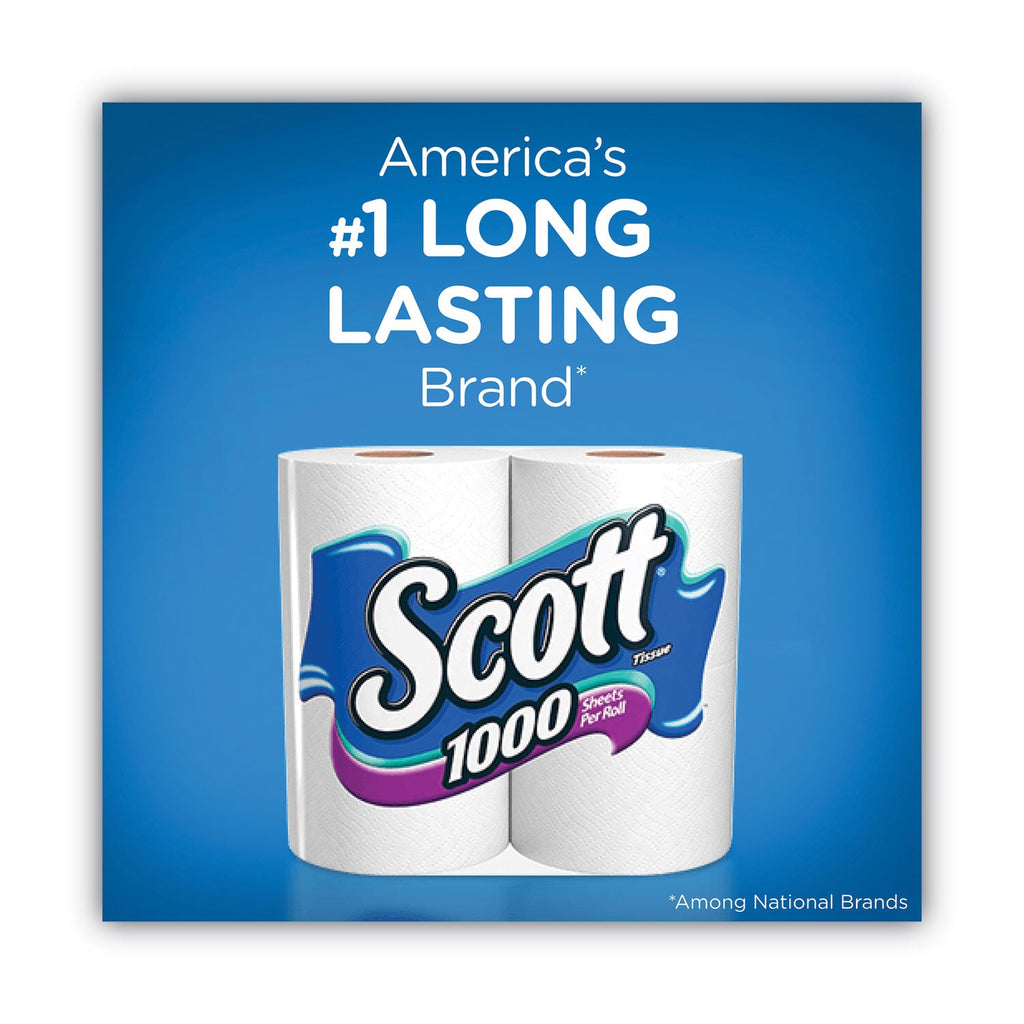 Scott Standard Roll Bathroom Tissue, Septic Safe, 1-Ply, White, 1,000 Sheets/Roll, 20/Pack, 2 Packs/Carton