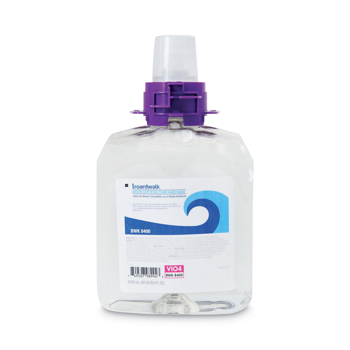 Boardwalk Green Certified Foam Soap, Fragrance Free, 1,250 mL Refill, 4/Carton