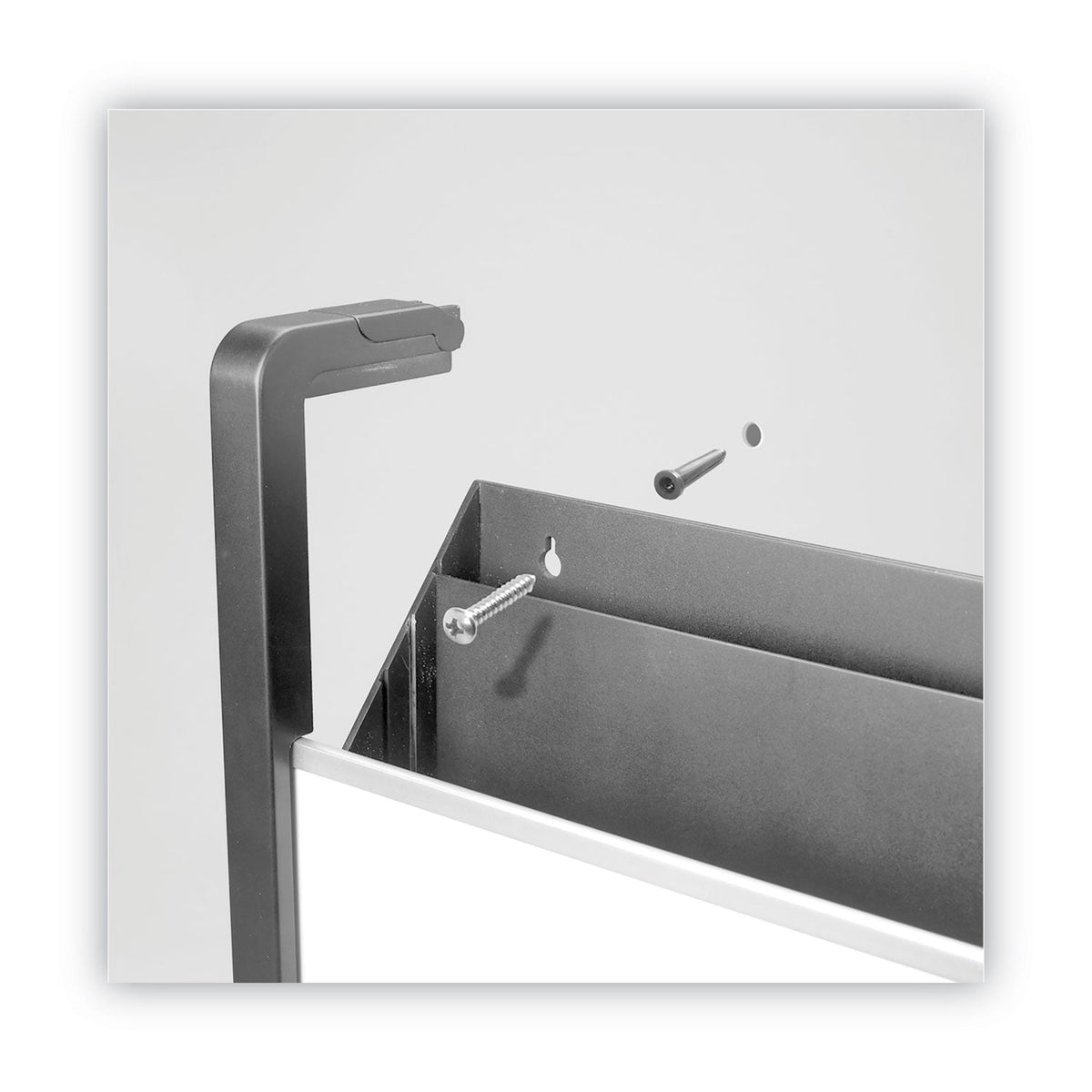 Quartet Hanging File Pocket with Dry Erase Board, 3 Sections, Letter Size, 15" x 4", x 20", Black