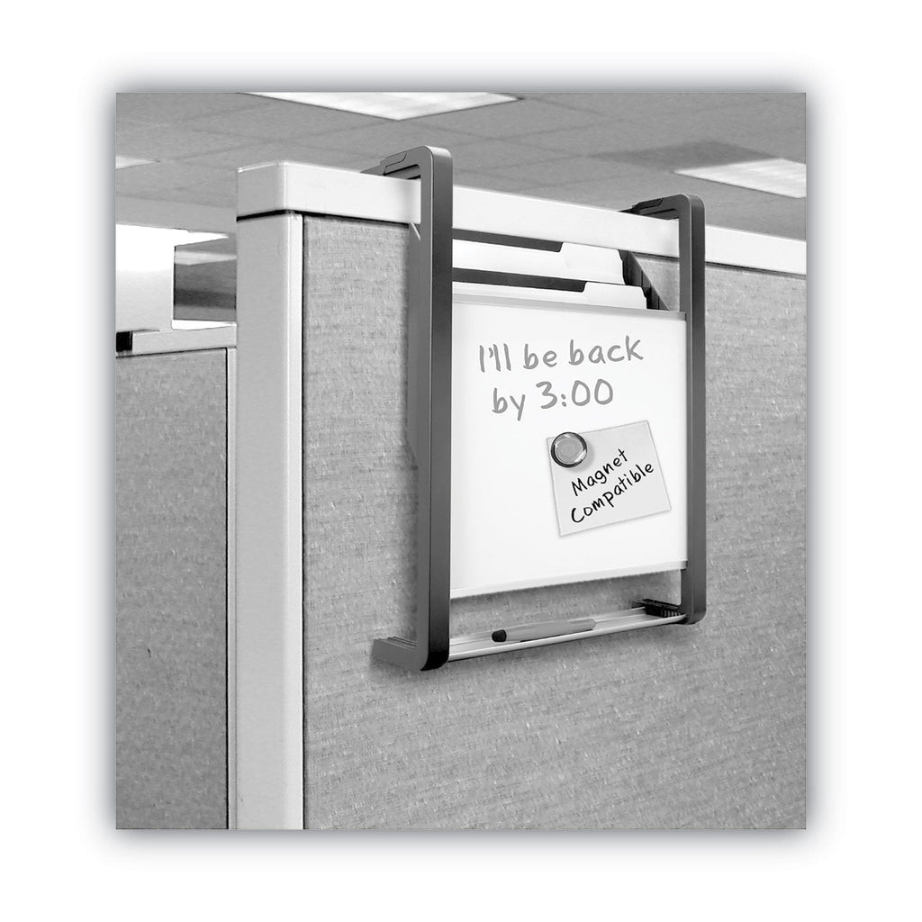 Quartet Hanging File Pocket with Dry Erase Board, 3 Sections, Letter Size, 15" x 4", x 20", Black