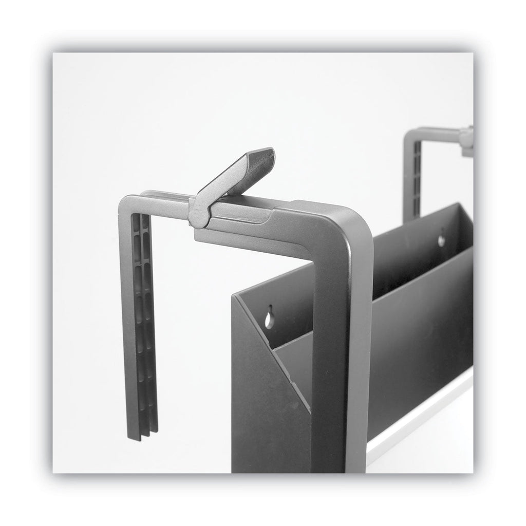 Quartet Hanging File Pocket with Dry Erase Board, 3 Sections, Letter Size, 15" x 4", x 20", Black