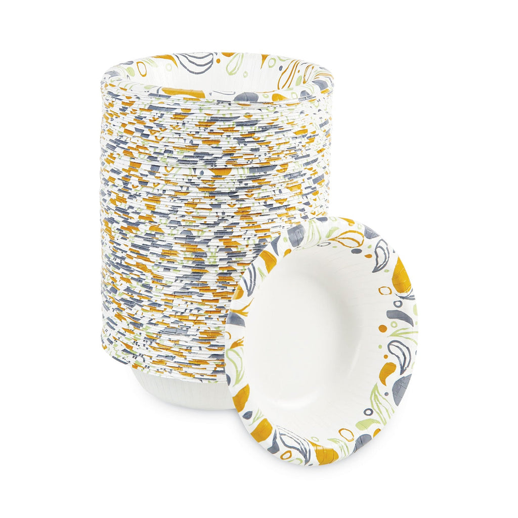 Boardwalk Deerfield Printed Paper Bowl, 12 oz, Coated/Soak Proof, Multicolor, 125/Pack, 8 Packs/Carton