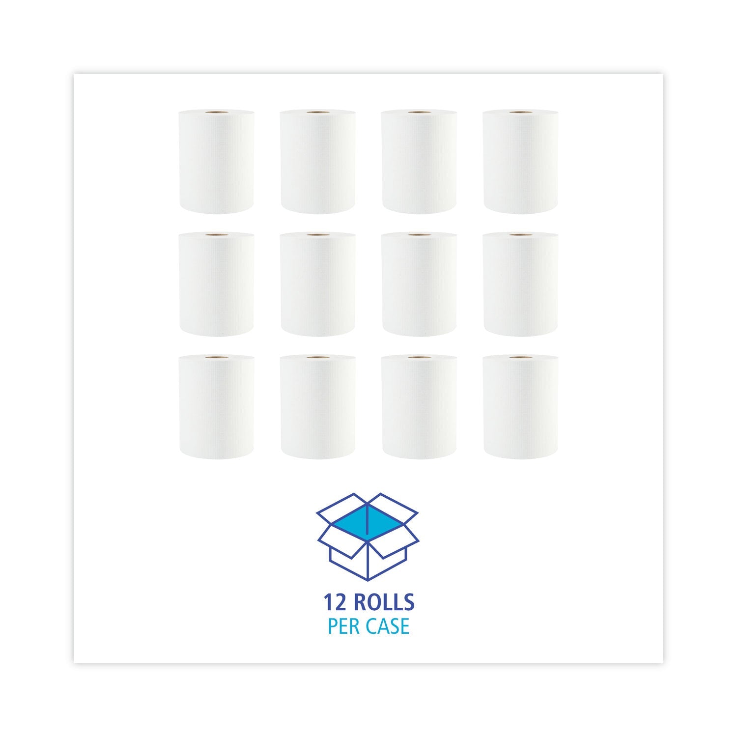 Boardwalk Hardwound Paper Towels, 1-Ply, 8" x 600 ft, White, 2" Core, 12 Rolls/Carton