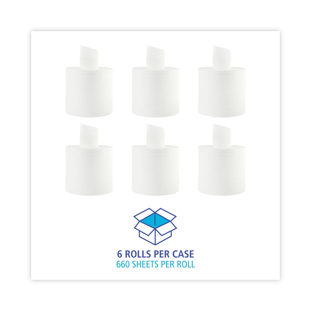 Boardwalk Center-Pull Hand Towels, 2-Ply, Perforated, 7.87 x 10, White, 660/Roll, 6 Rolls/Carton