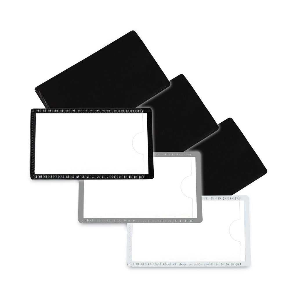 C-Line Slap-Stick Magnetic Label Holders, Side Load, 4.25 x 2.5, Black, 10/Pack