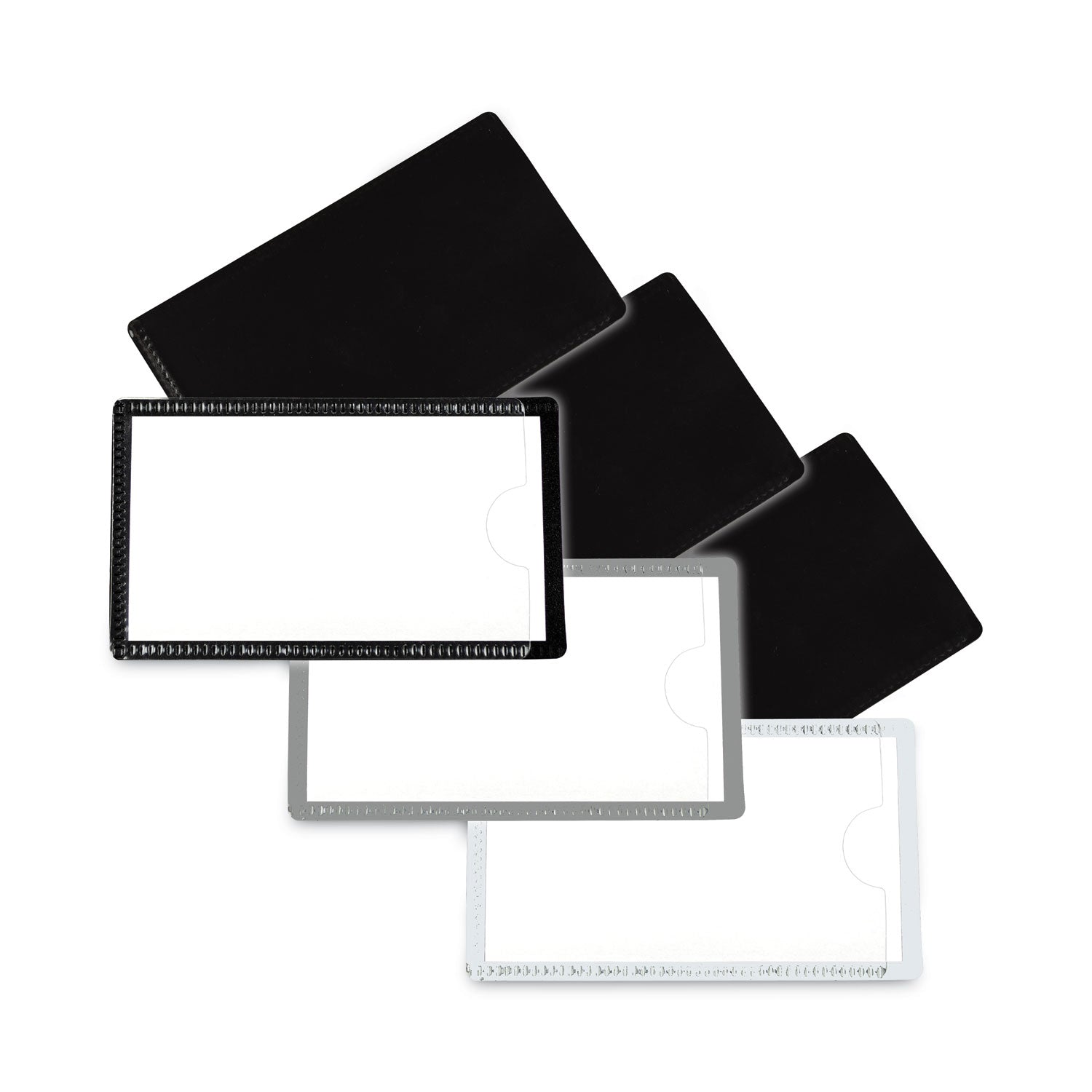 C-Line Slap-Stick Magnetic Label Holders, Side Load, 4.25 x 2.5, Black, 10/Pack