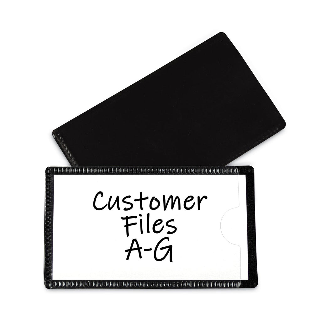 C-Line Slap-Stick Magnetic Label Holders, Side Load, 4.25 x 2.5, Black, 10/Pack
